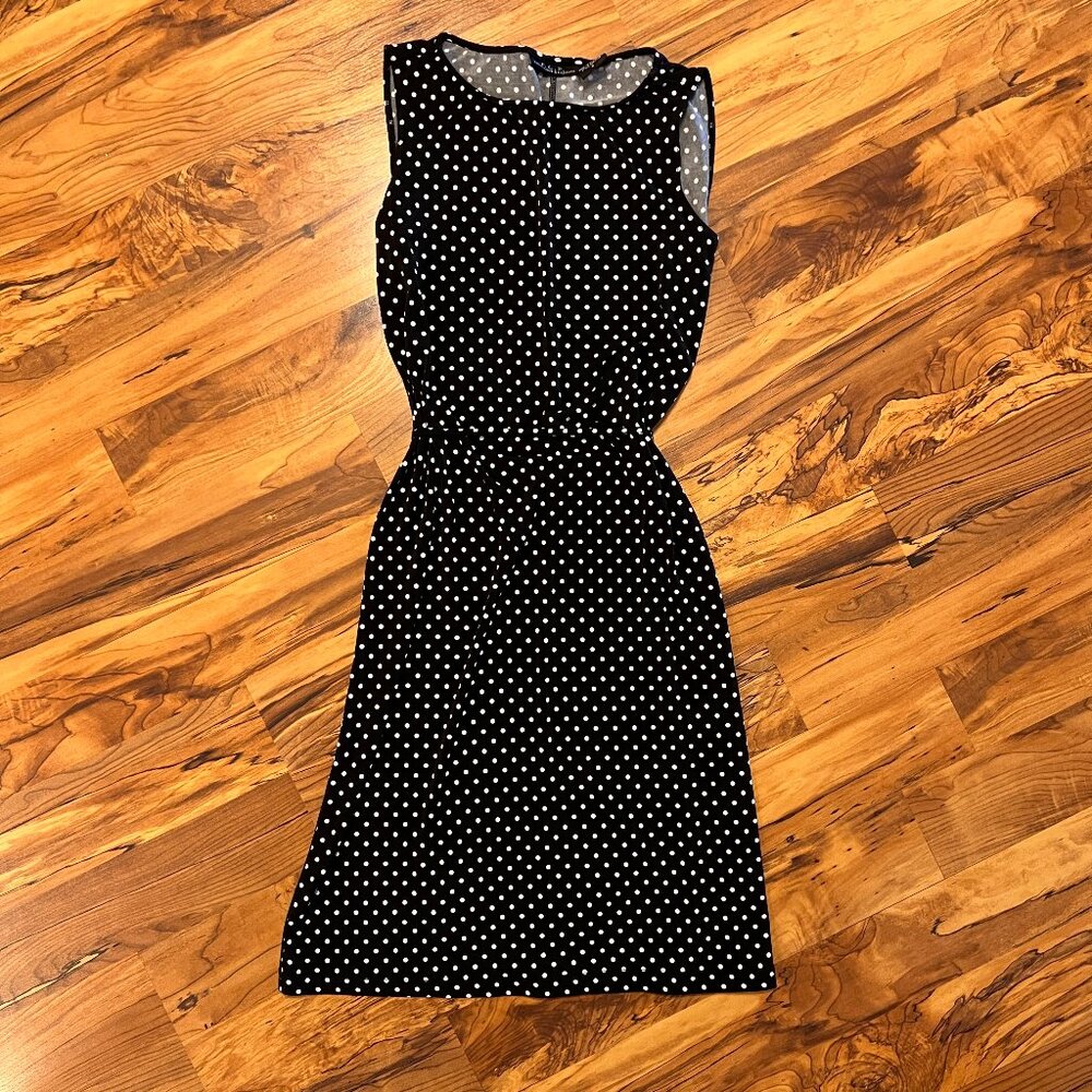Womens Faith, Love & Passion (F.L.P.) Black & White Polka Dot Sleeveless Dress S